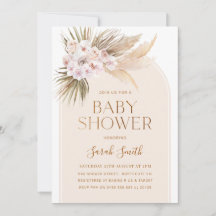 Arch Minimalist Pampas Grass Baby Shower