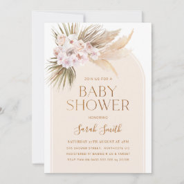 Arch Minimalist Pampas Grass Baby Shower Inbjudningar