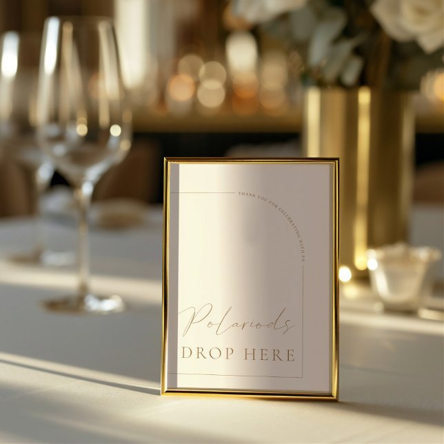 Arch Modern Calligraphy Polariod Bröllop Inbjudningar (Arch Modern Calligraphy Polariod Wedding Sign Invitation)