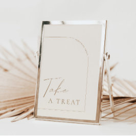 Arch Modern Calligraphy Ta ett Treat Bröllop-tecke Inbjudningar
