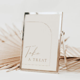 Arch Modern Calligraphy Ta ett Treat Bröllop-tecke Inbjudningar