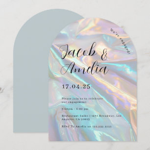 Arch Modern HoloGraph Förlovningsfest Inbjudningar