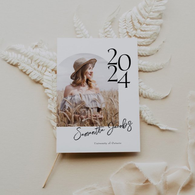 Arch Modern Minimalist Photo Studentfest Inbjudningar (Skapare uppladdad)