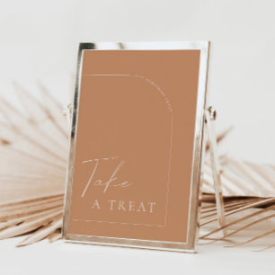 Arch Modern Rust Boho Ta ett Treat Bröllop-tecken Inbjudningar