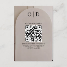 Arch Neutral Luxe Wedding QR Code Tilläggskort