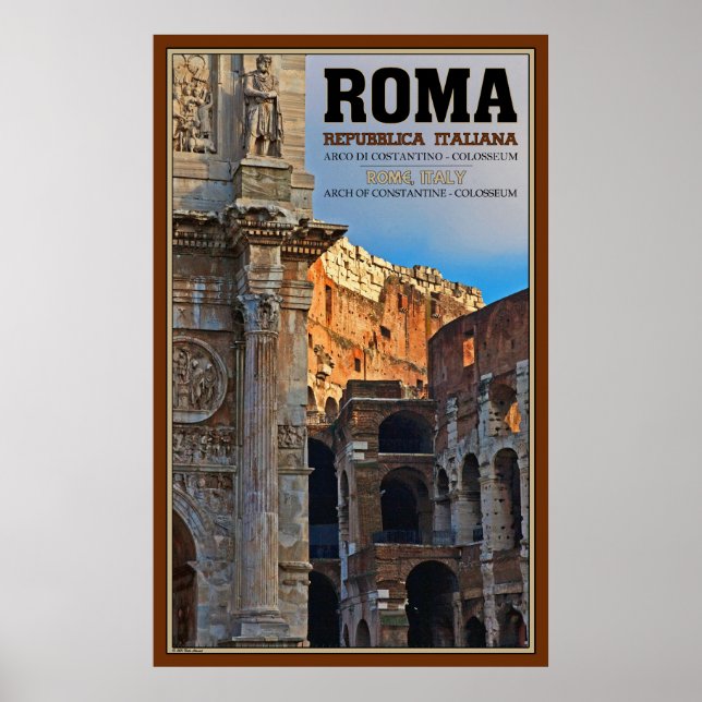 Arch of Constantine och Colosseum Poster (Framsidan)