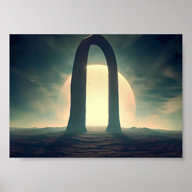 Arch on Planet in Space Poster (Framsidan)