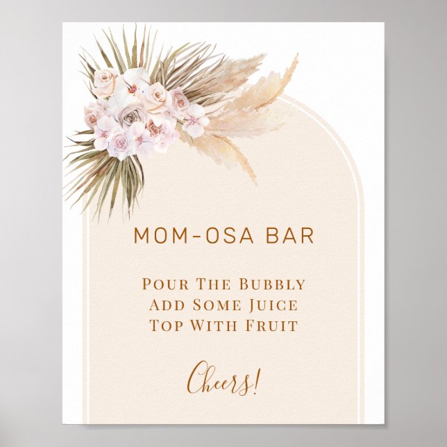 Arch Orchard Pampas Grass Baby Shower Mamma-osa Si Poster (Framsidan)