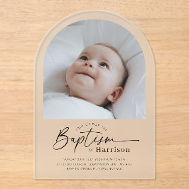 Arch Photo Baptism Invitation