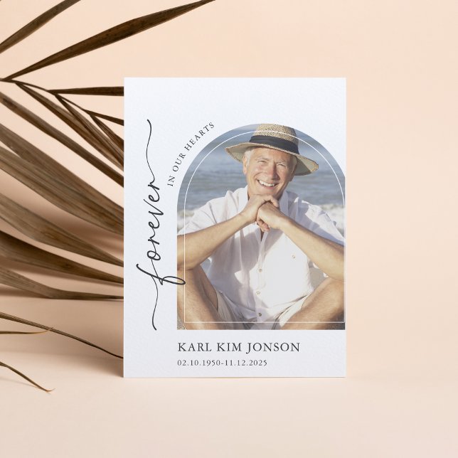 Arch Photo Calligraphy Script Sympathy Funeral Tack Kort (Skapare uppladdad)