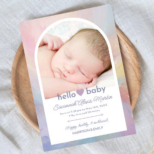 Arch Photo Collage Hej Baby Birth Meddelande