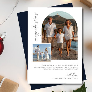 Arch Photo Funny Family Nautical Jul Navy Julkort
