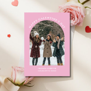 Arch Photo Girly Rosa BFF Galentines-dagskort Julkort
