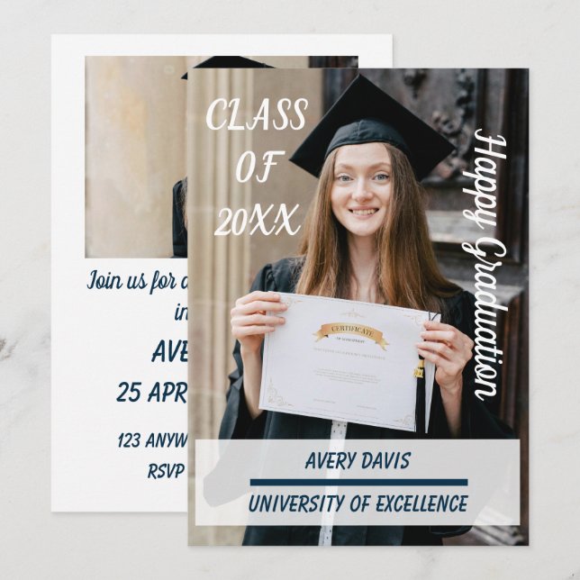Arch Photo Grad Party Invite 2026 Inbjudningar (Fram/baksida)