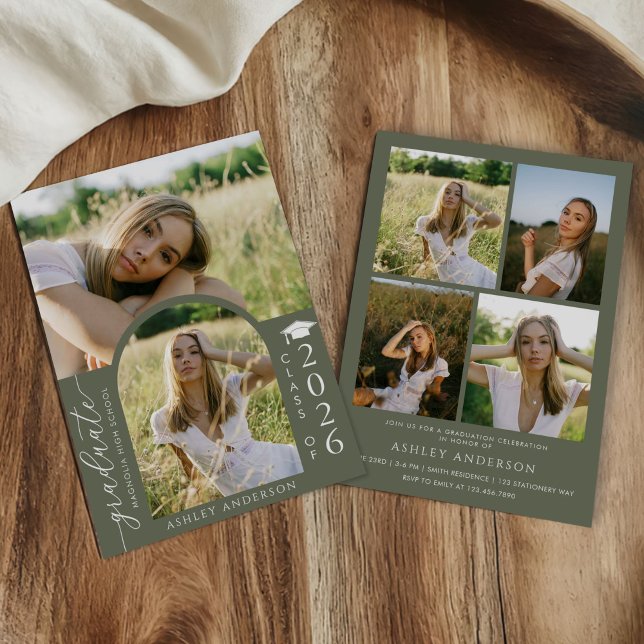 Arch Photo Graduation Party Invite Announcement Inbjudningar (Skapare uppladdad)