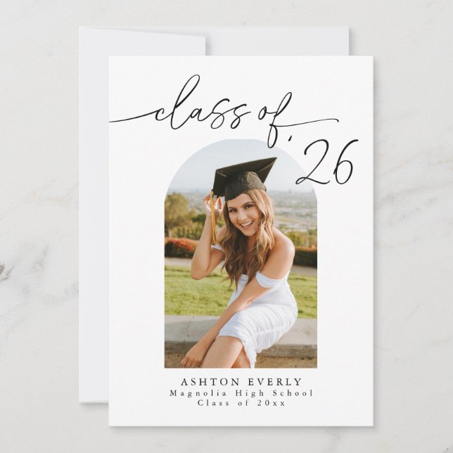 Arch Photo Graduation Party Invite Announcement  Inbjudningar (Framsida)