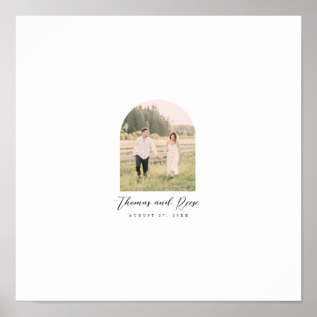 Arch Photo Guestbook för handskriven Önskemål Poster (Framsidan)