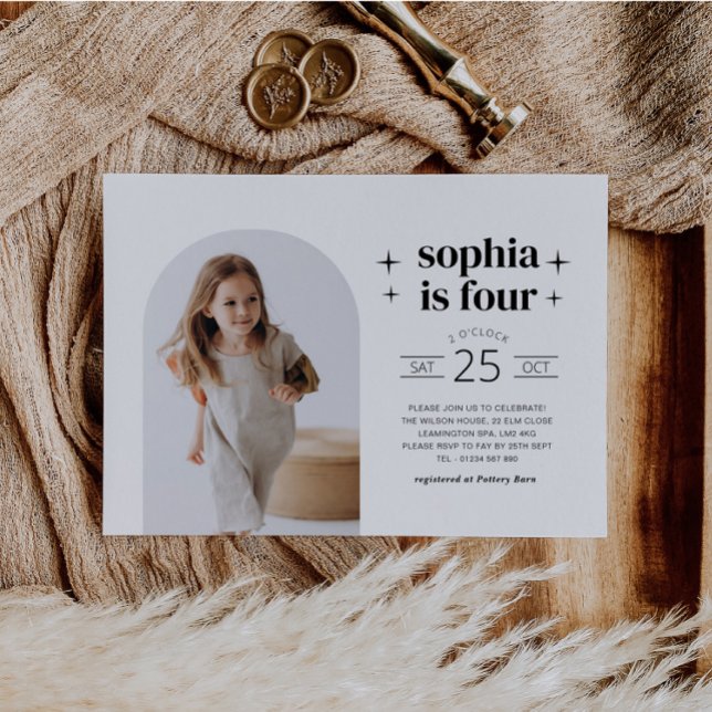 Arch Photo Joint Birthday bjudande liggande Inbjudningar (Skapare uppladdad)