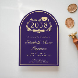 Arch Photo Lila College Graduation Notice Inbjudningar