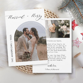 Arch Photo Modern Merry Married Bröllop jul Tack Kort