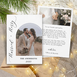 Arch Photo Modern Merry Married Bröllop jul Tack Kort