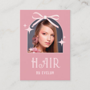 Arch Photo Rosa Bow Hair QR-kod Visitkort