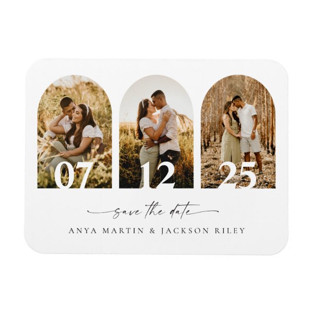 Arch Photo Save the Date Bröllop Card-meddelande Magnet (Horisontell)
