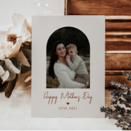 Arch Photo Script Heart Lycklig Mors dag Kort