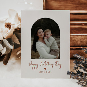 Arch Photo Script Heart Lycklig Mors dag Kort