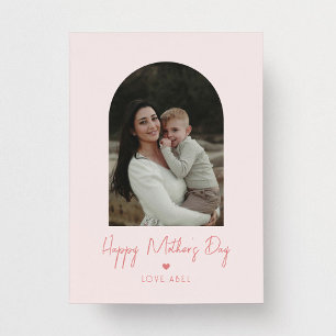 Arch Photo Script Heart Lycklig Mors dag Kort