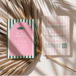 Arch Pink And Green Beverly Hills Bridal Shower Inbjudningar