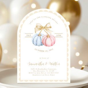 Arch Pumpkins Gender Reveal Party Inbjudningar