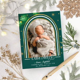 Arch Ram Extra Merry Birth Notice of Helg Vykort