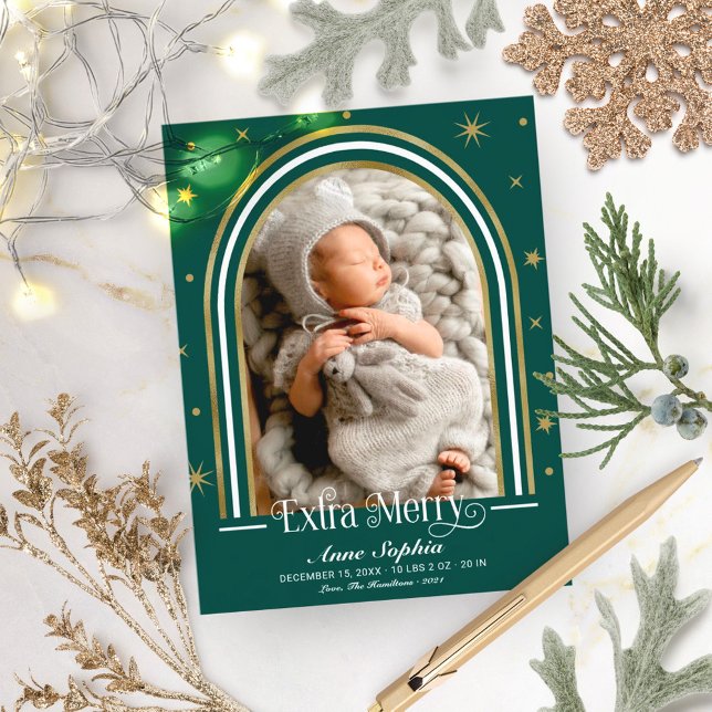 Arch Ram Extra Merry Birth Notice of Helg Vykort (Skapare uppladdad)