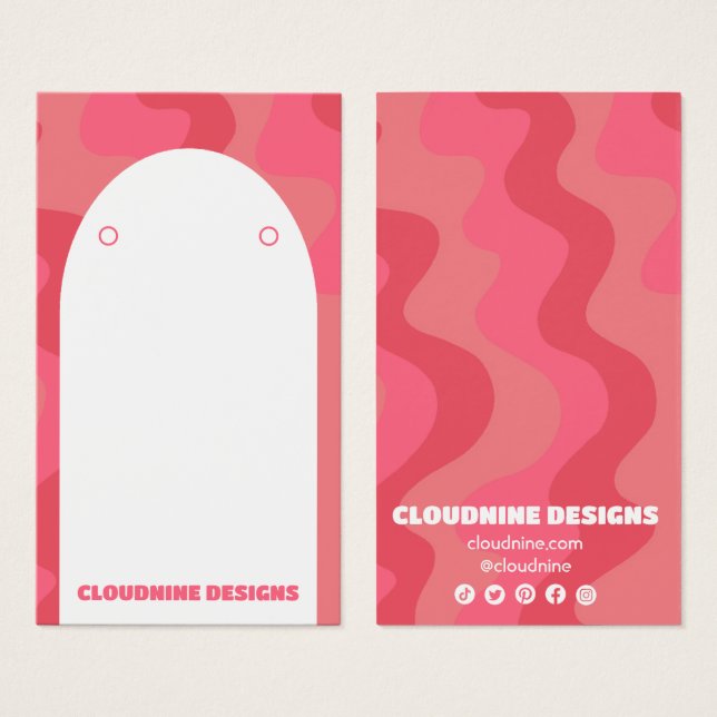 Arch Retro Vågar Earring Necklace Jewelry Visning Visitkort (Framsida & baksida)