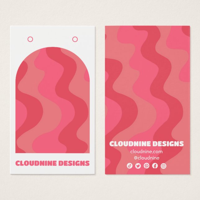 Arch Retro Vågar Earring Necklace Jewelry Visning Visitkort (Framsida & baksida)