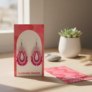 Arch Retro Vågor Örhänge Halsband Smycken Display Visitkort