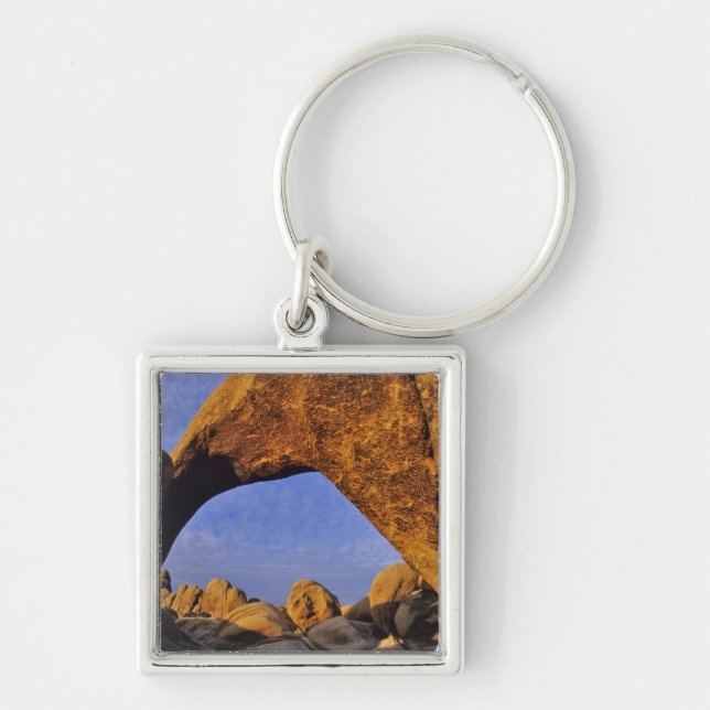 Arch Rock vid Joshua Tree National Park i Fyrkantig Silverfärgad Nyckelring (Framsidan)