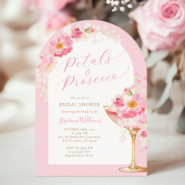 Arch Rosa Petals och Prosecco Möhippa Inbjudningar