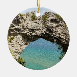 Arch Sten på Mackinac Island, Michigan Julgransprydnad Keramik