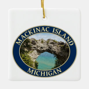 Arch Sten på Mackinac-ön Michigan Julgransprydnad Keramik