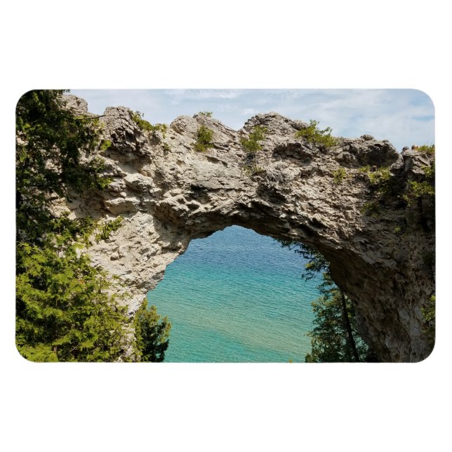 Arch Sten på Mackinac-ön Michigan Magnet (Horisontell)