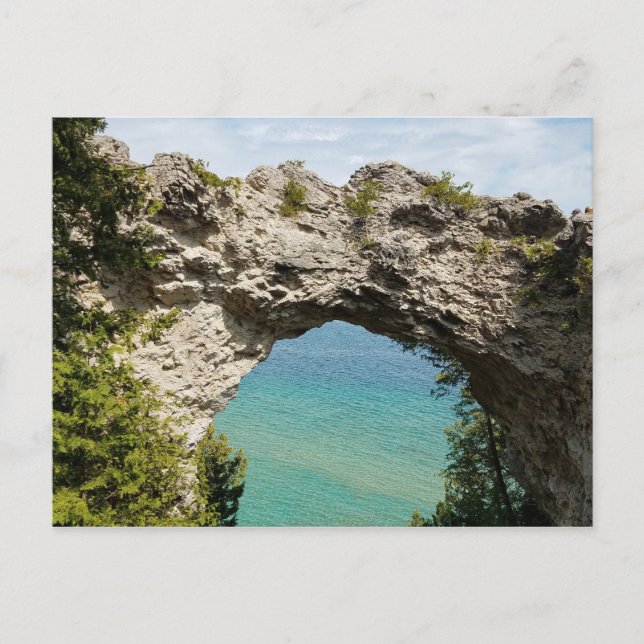 Arch Sten på Mackinac-ön Michigan Vykort (Framsida)