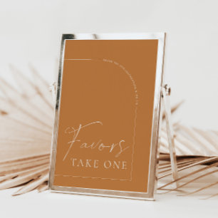 Arch Terracotta Calligraphy Favors Bröllop-tecken Inbjudningar