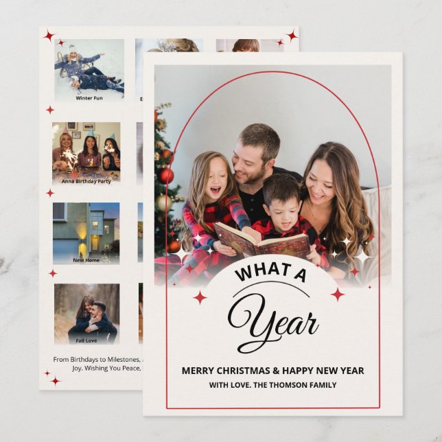 Arch What a Year in Review Multi Photo jul Kort (Fram/baksida)