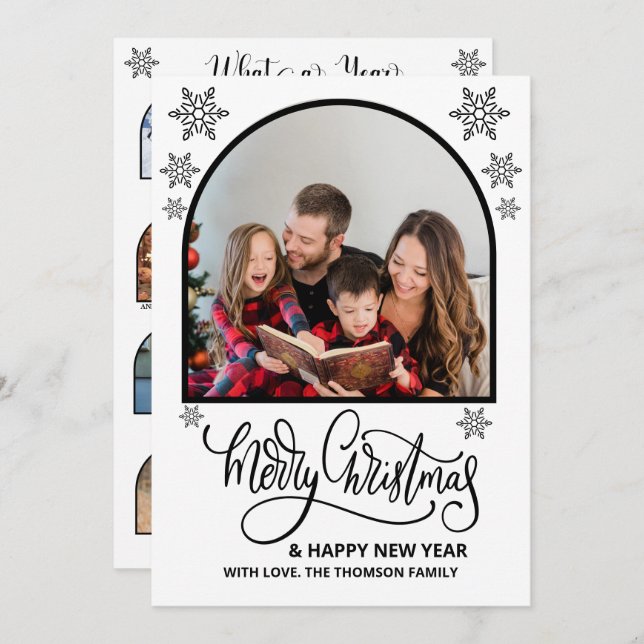 Arch What a Year in Review Photos God jul Kort (Fram/baksida)