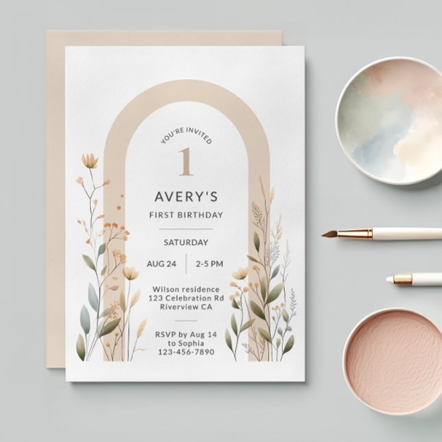 Arch Wildbloms första födelsedagsinbjudan Inbjudningar (Skapare uppladdad)