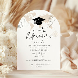 Arch World Map-resandet äventyr börjar Studenten Inbjudningar