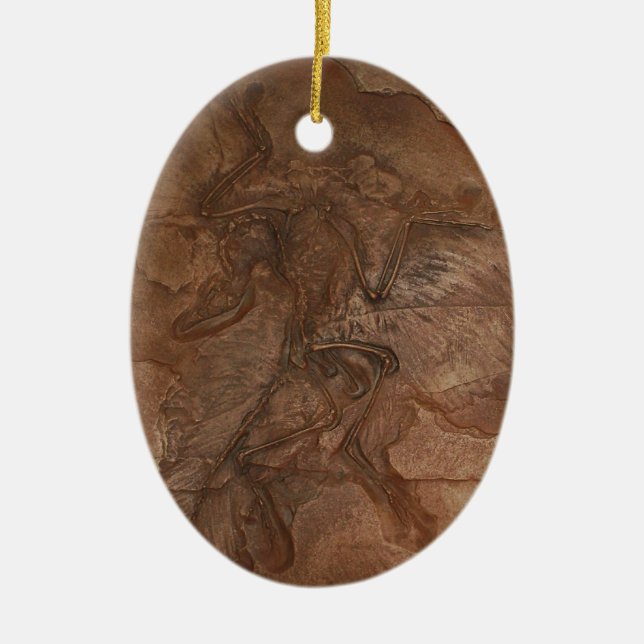 Archaeopteryxfossil - prydnad julgransprydnad keramik (Framsidan)