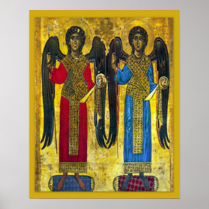 Archangel Angel Michael och Gabriel Icon Poster